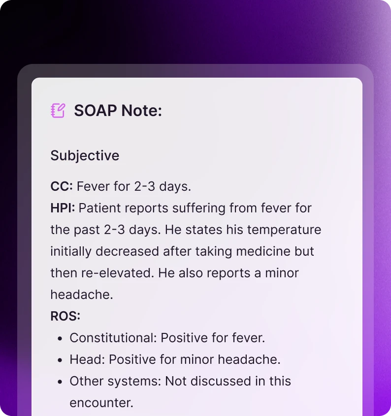 SOAP Note copied to clipboard
